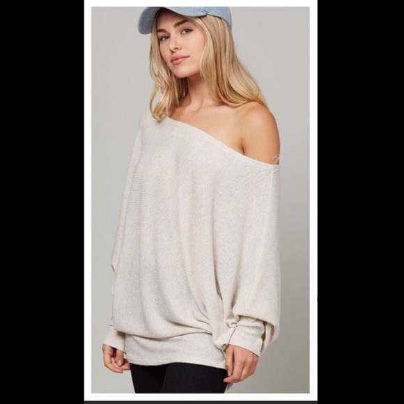 Tops - Waffle Knit Long Sleeve Dolman Top